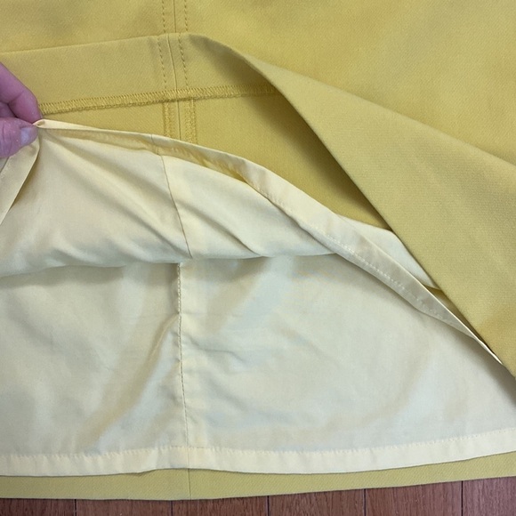 Loft skirt mustard yellow midi lined skirt two front pockets woman’s size 12 p - Picture 5 of 8